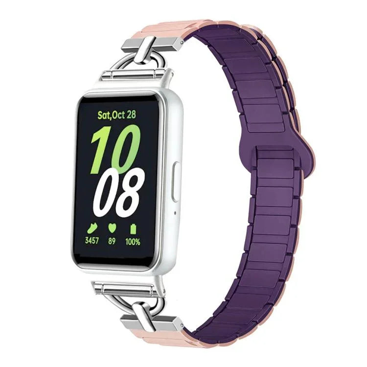 D-shaped Tri-beads Magnetic Silicone Watch Band, For Samsung Galaxy Fit3