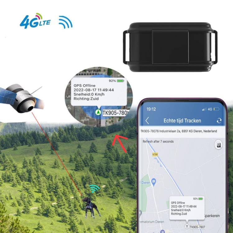 TK919 طوق كلب 4G مقاوم للماء IP67 محدد المواقع GPS