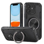 حافظة هاتف بمغناطيس دوار ميكانيكي ثلاثي النواة بزاوية 360 درجة، لهواتف iPhone 12، iPhone 12 Pro، iPhone 11