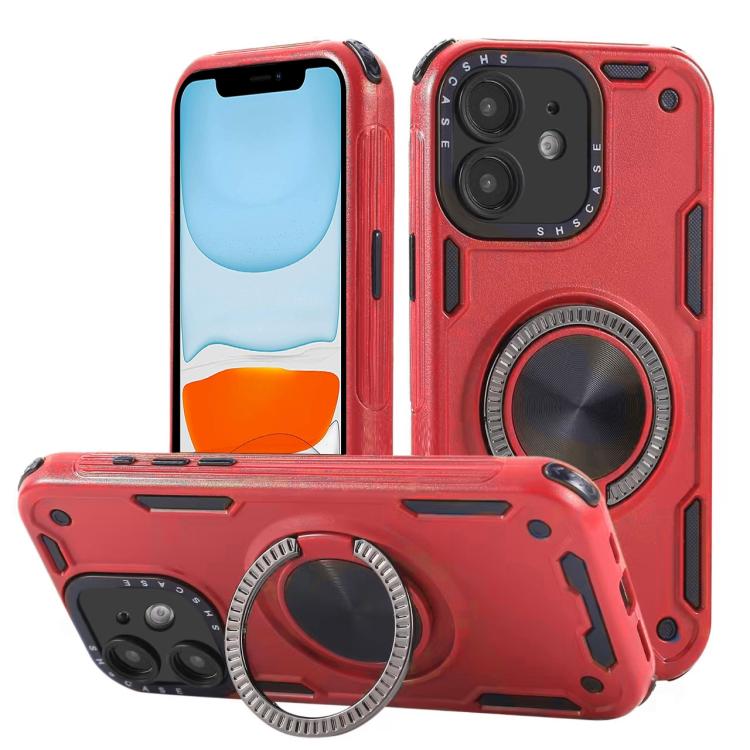 حافظة هاتف بمغناطيس دوار ميكانيكي ثلاثي النواة بزاوية 360 درجة، لهواتف iPhone 12، iPhone 12 Pro، iPhone 11