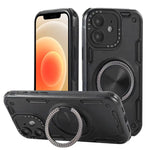حافظة هاتف بمغناطيس دوار ميكانيكي ثلاثي النواة بزاوية 360 درجة، لهواتف iPhone 12، iPhone 12 Pro، iPhone 11