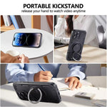 حافظة هاتف بمغناطيس دوار ميكانيكي ثلاثي النواة بزاوية 360 درجة، لهواتف iPhone 12، iPhone 12 Pro، iPhone 11