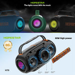 مكبر صوت بلوتوث محمول مقاوم للماء IPX5 HOPESTAR H70 بقوة 80 واط، H70