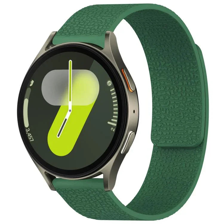 xDfind Litchi Texture Magnetic Silicone Watch Band, For Samsung Galaxy Watch Ultra/Ultra 2025, For Samsung Galaxy Watch8 / 8 Classic, For Samsung Galaxy Watch 7 / 6 / 5 / FE, For Samsung Galaxy Fit3 SM-R390