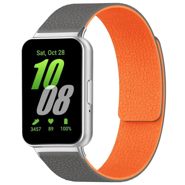 xDfind Litchi Texture Magnetic Silicone Watch Band, For Samsung Galaxy Watch Ultra/Ultra 2025, For Samsung Galaxy Watch8 / 8 Classic, For Samsung Galaxy Watch 7 / 6 / 5 / FE, For Samsung Galaxy Fit3 SM-R390