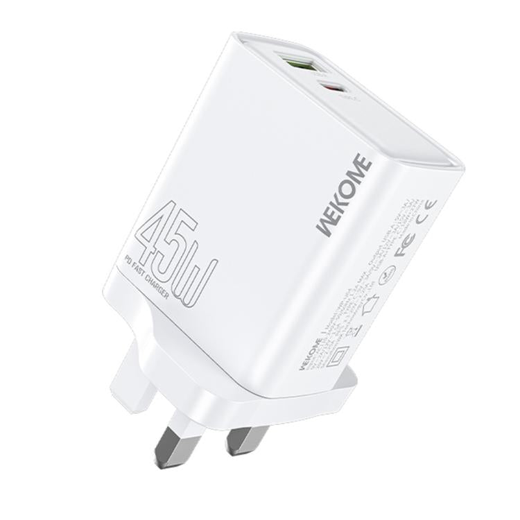 شاحن سريع WK WP-U64 45 واط Kinkong Flash Charge USB + Type-C، قابس الاتحاد الأوروبي، قابس المملكة المتحدة، قابس الولايات المتحدة