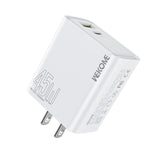 شاحن سريع WK WP-U64 45 واط Kinkong Flash Charge USB + Type-C، قابس الاتحاد الأوروبي، قابس المملكة المتحدة، قابس الولايات المتحدة