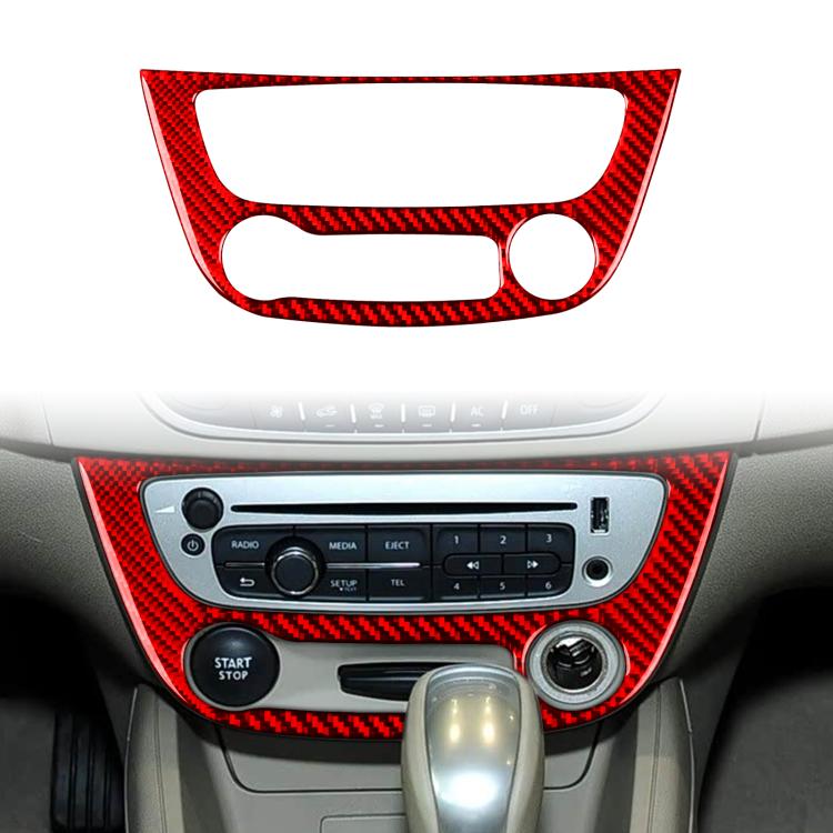 Carbon Fiber Car Air Conditioner Panel B Decorative Sticker for Renault Fluence 2009-2017 / Megane 2008-2016, Left and Right Driver, Air Conditioner Panel B
