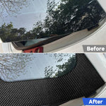 2pcs/Set Carbon Fiber Car Rear Windshield Decorative Sticker for SEAT Leon 2005-2012, Carbon Sheet Style, Left and Right Driver, Rear Windshield