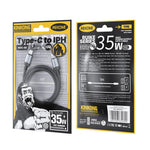كابل بيانات شحن مضفر WK WDC-99 Kingkong Ruike Series بقوة 35W USB-C / Type-C إلى 8 Pin، الطول: 1 متر، Type-C إلى 8 Pin