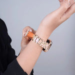 سوار ساعة معدني من الراتنج بثلاث خرزات من xDfind، لساعات آبل 42 / 44 / 45 / 46 / 49مم، لساعات آبل 38 / 40 / 41 / S10 42مم