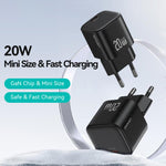 شاحن صغير USAMS CC260 GaN USB-C / Type-C بقوة 20 واط، CC260