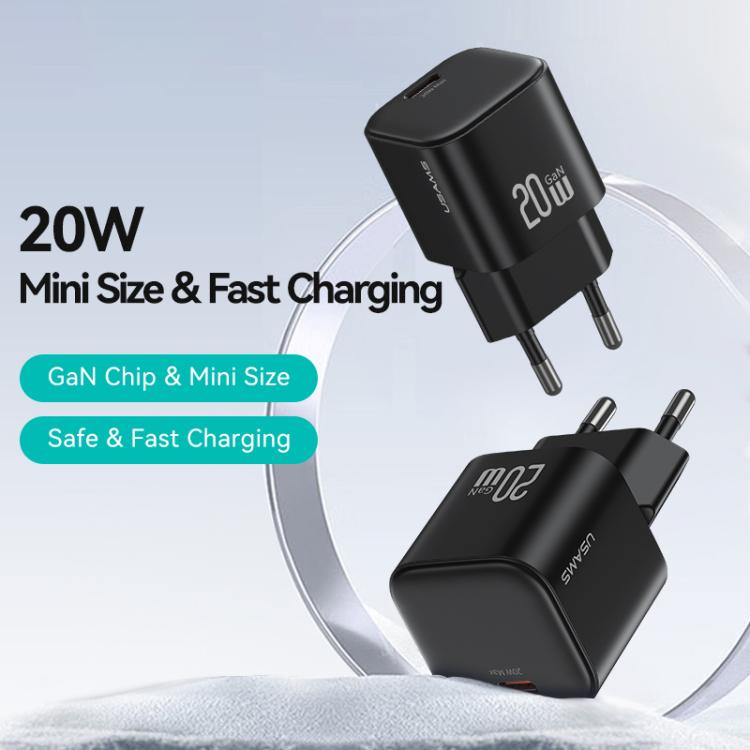 شاحن صغير USAMS CC260 GaN USB-C / Type-C بقوة 20 واط، CC260