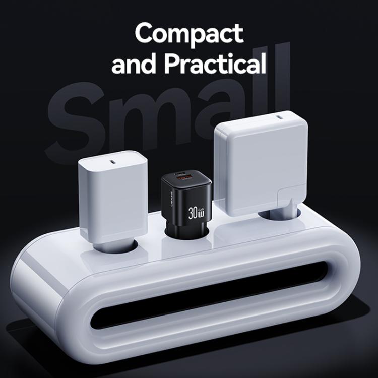 شاحن صغير USAMS CC263 GaN USB-C / Type-C و USB مزدوج المنفذ بقوة 30 واط، CC263