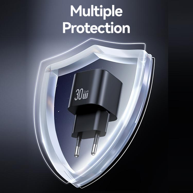 شاحن صغير USAMS CC263 GaN USB-C / Type-C و USB مزدوج المنفذ بقوة 30 واط، CC263