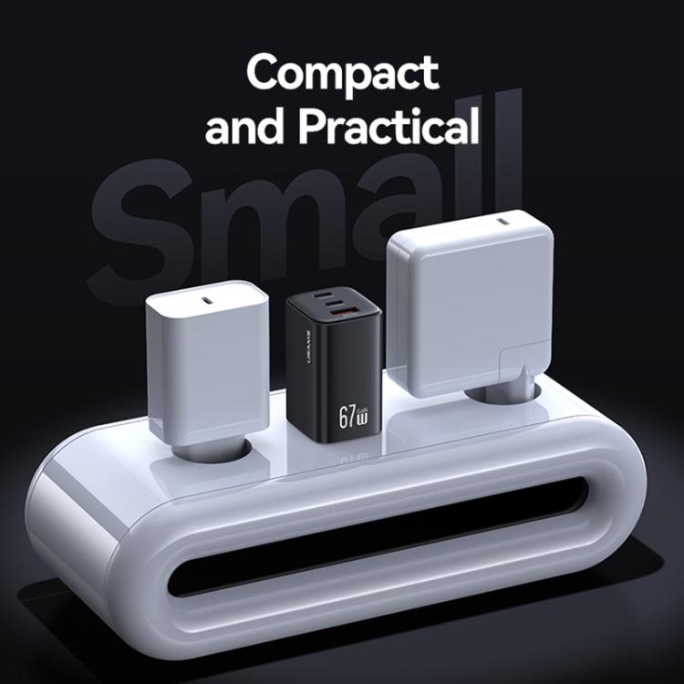 شاحن صغير USAMS CC265 GaN بقوة 67 واط 2 × Type-C و USB ثلاثي المنافذ، CC265