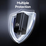شاحن صغير USAMS CC265 GaN بقوة 67 واط 2 × Type-C و USB ثلاثي المنافذ، CC265