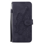 غطاء هاتف جلدي بنقش فراشات مع إحساس بالجلد الكلاسيكي وقلب أفقي، لهواتف iPhone 17 Pro Max، iPhone 17 Pro، iPhone 17، iPhone Air