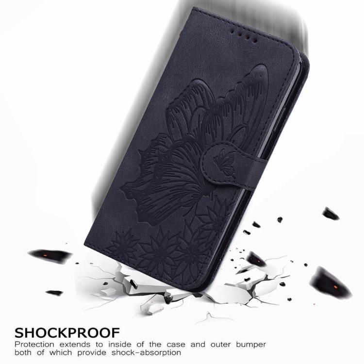 غطاء هاتف جلدي بنقش فراشات مع إحساس بالجلد الكلاسيكي وقلب أفقي، لهواتف iPhone 17 Pro Max، iPhone 17 Pro، iPhone 17، iPhone Air