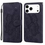 غطاء هاتف جلدي بنقش فراشات مع إحساس بالجلد الكلاسيكي وقلب أفقي، لهواتف iPhone 17 Pro Max، iPhone 17 Pro، iPhone 17، iPhone Air