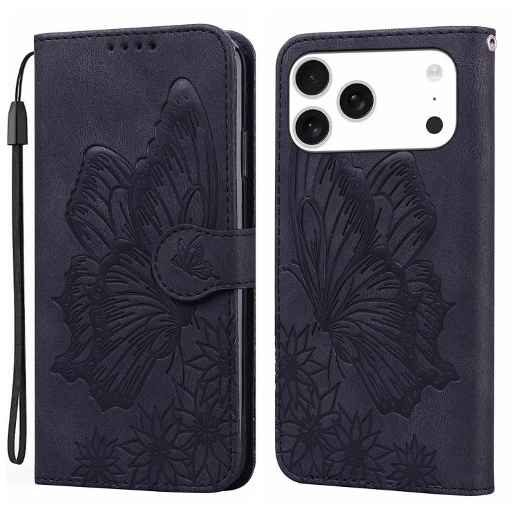غطاء هاتف جلدي بنقش فراشات مع إحساس بالجلد الكلاسيكي وقلب أفقي، لهواتف iPhone 17 Pro Max، iPhone 17 Pro، iPhone 17، iPhone Air