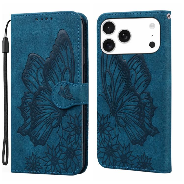 غطاء هاتف جلدي بنقش فراشات مع إحساس بالجلد الكلاسيكي وقلب أفقي، لهواتف iPhone 17 Pro Max، iPhone 17 Pro، iPhone 17، iPhone Air