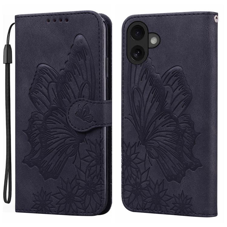 غطاء هاتف جلدي بنقش فراشات مع إحساس بالجلد الكلاسيكي وقلب أفقي، لهواتف iPhone 17 Pro Max، iPhone 17 Pro، iPhone 17، iPhone Air
