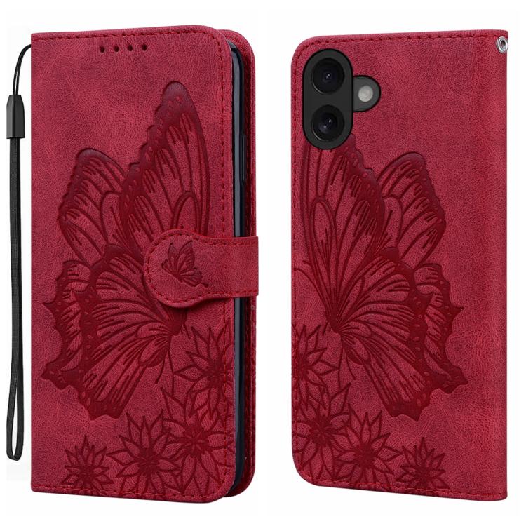 غطاء هاتف جلدي بنقش فراشات مع إحساس بالجلد الكلاسيكي وقلب أفقي، لهواتف iPhone 17 Pro Max، iPhone 17 Pro، iPhone 17، iPhone Air