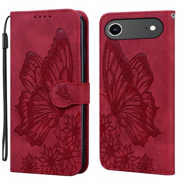غطاء هاتف جلدي بنقش فراشات مع إحساس بالجلد الكلاسيكي وقلب أفقي، لهواتف iPhone 17 Pro Max، iPhone 17 Pro، iPhone 17، iPhone Air