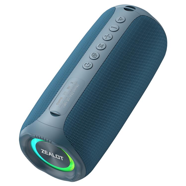 مكبر صوت بلوتوث محمول خارجي RGB Zealot MP2 بقوة 20 واط، بدون ميكروفون (أزرق)، بدون ميكروفون (تمويه)، بدون ميكروفون (أسود)
