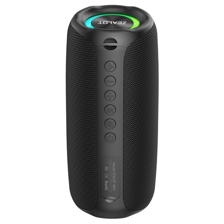 مكبر صوت بلوتوث محمول خارجي RGB Zealot MP2 بقوة 20 واط، بدون ميكروفون (أزرق)، بدون ميكروفون (تمويه)، بدون ميكروفون (أسود)