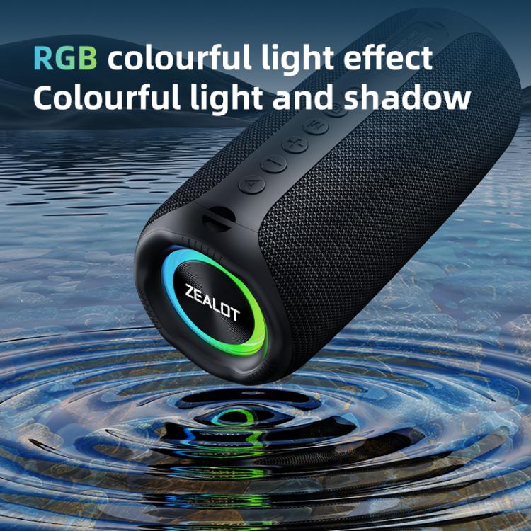 مكبر صوت بلوتوث محمول خارجي RGB Zealot MP2 بقوة 20 واط، بدون ميكروفون (أزرق)، بدون ميكروفون (تمويه)، بدون ميكروفون (أسود)