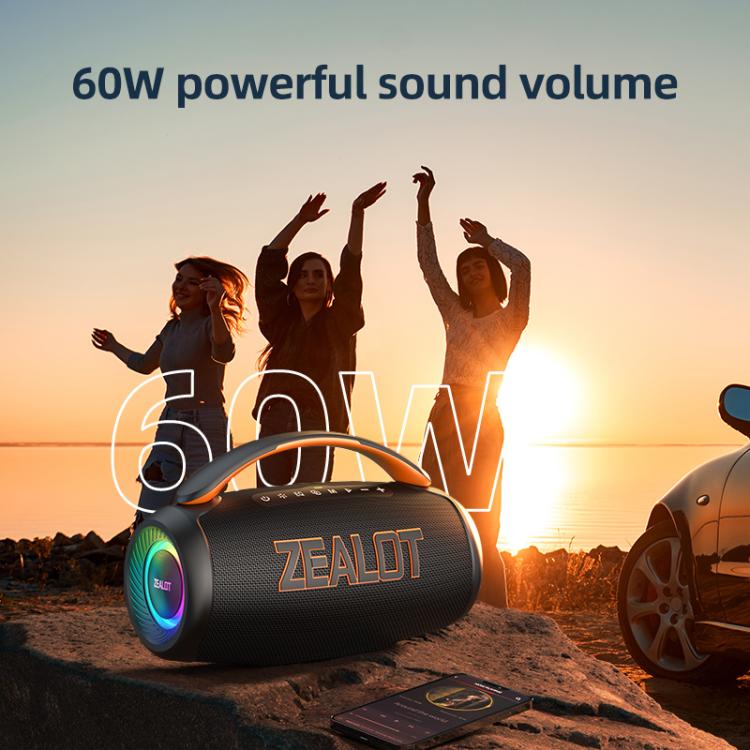 مكبر صوت بلوتوث محمول يدوي خارجي RGB Zealot P12 بقوة 60 واط، P12، PT12