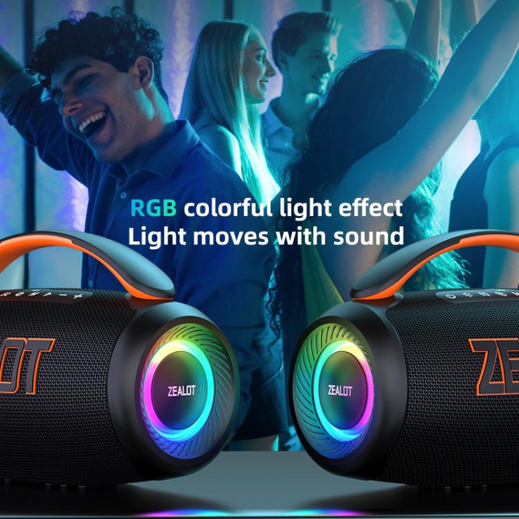 مكبر صوت بلوتوث محمول يدوي خارجي RGB Zealot P12 بقوة 60 واط، P12، PT12