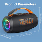 مكبر صوت بلوتوث محمول يدوي خارجي RGB Zealot P12 بقوة 60 واط، P12، PT12