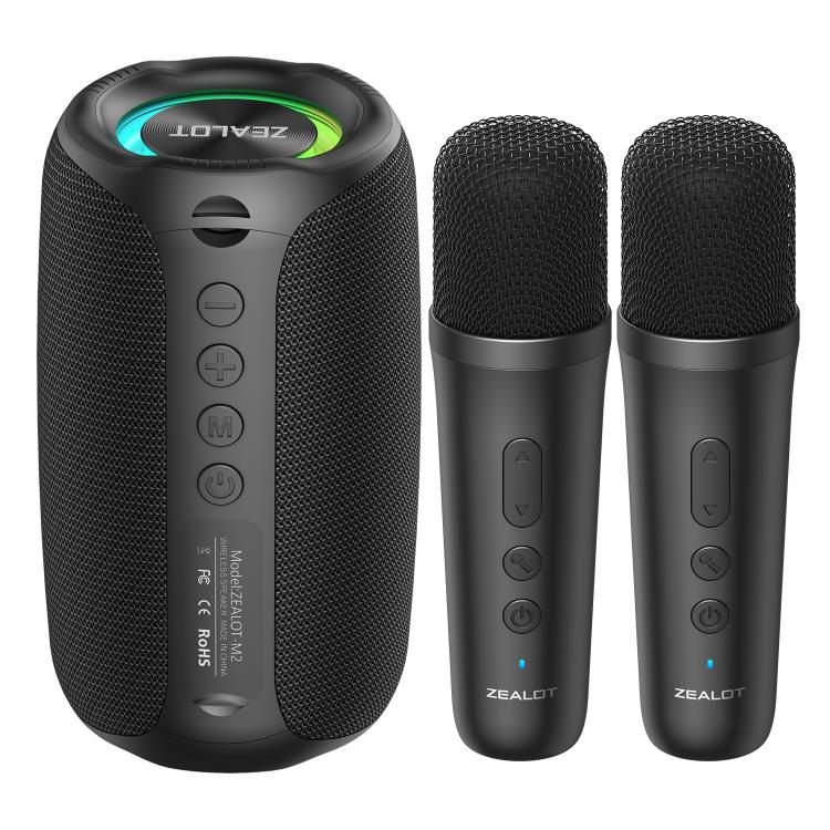 مكبر صوت بلوتوث محمول خارجي RGB Zealot M2 بقوة 8 واط، مع 2 ميكروفون، مع 1 ميكروفون