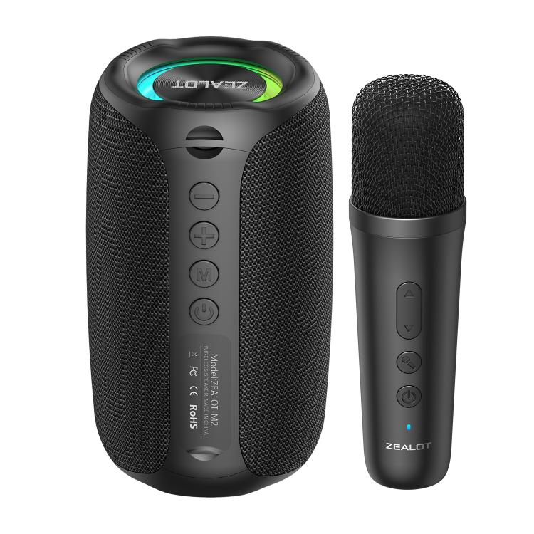 مكبر صوت بلوتوث محمول خارجي RGB Zealot M2 بقوة 8 واط، مع 2 ميكروفون، مع 1 ميكروفون