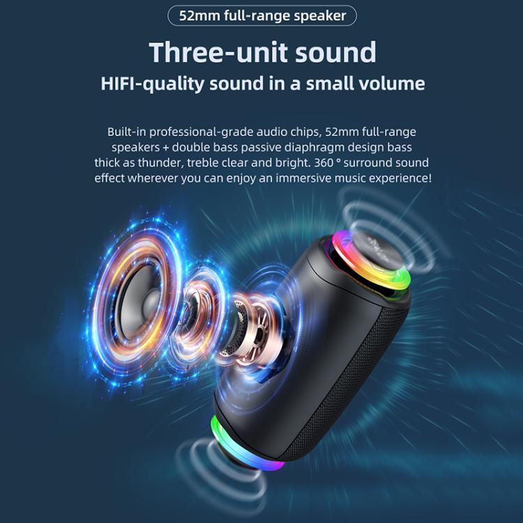 مكبر صوت بلوتوث محمول خارجي RGB Zealot M2 بقوة 8 واط، مع 2 ميكروفون، مع 1 ميكروفون
