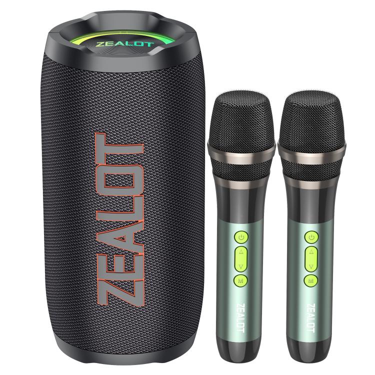 مكبر صوت بلوتوث محمول خارجي RGB Zealot S76 بقوة 50 واط، مع 2 ميكروفون، مع 1 ميكروفون، بدون ميكروفون