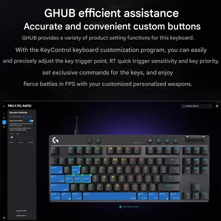 لوحة مفاتيح ألعاب لاسلكية Logitech G PRO X TKL بمفاتيح مغناطيسية سريعة الاستجابة