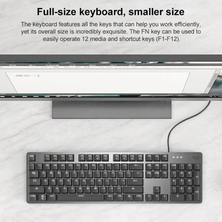لوحة مفاتيح ميكانيكية سلكية مضيئة Logitech K845، طول الكابل: 1.8 متر، محور لونغهوا بني، محور لونغهوا أحمر