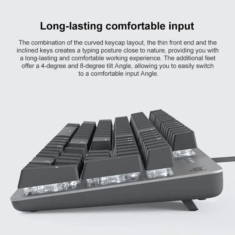 لوحة مفاتيح ميكانيكية سلكية مضيئة Logitech K845، طول الكابل: 1.8 متر، محور لونغهوا بني، محور لونغهوا أحمر