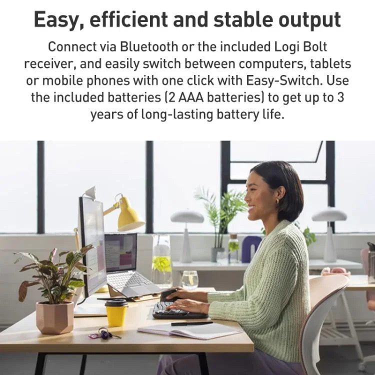 لوحة مفاتيح لاسلكية مريحة Logitech WAVE KEYS