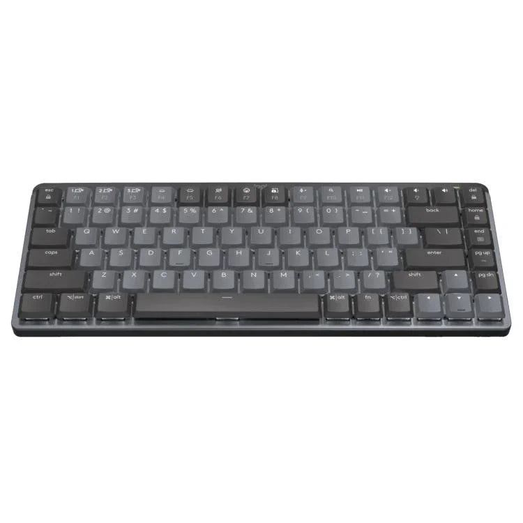 لوحة مفاتيح ميكانيكية ذكية مضيئة لاسلكية بلوتوث Logitech MX Mini مدمجة، محور شاي، محور أزرق