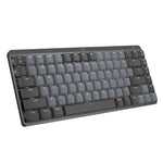 لوحة مفاتيح ميكانيكية ذكية مضيئة لاسلكية بلوتوث Logitech MX Mini مدمجة، محور شاي، محور أزرق