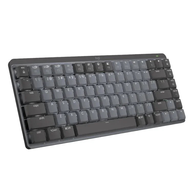 لوحة مفاتيح ميكانيكية ذكية مضيئة لاسلكية بلوتوث Logitech MX Mini مدمجة، محور شاي، محور أزرق
