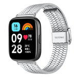 xDfind Seven Beads Buckle Stainless Steel Watch Band, For Xiaomi Band 10 Pro/9 Pro/Redmi Watch 6/5/4, For Redmi Watch 3 Active / Watch 3 Lite, For Redmi Watch 3