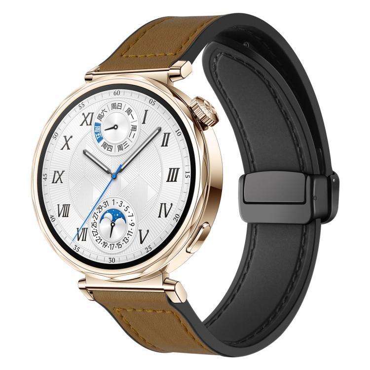 xDfind Crazy Horse Pattern Silicone Skin Magnetic Buckle Watch Band, 18mm, 20mm, 22mm