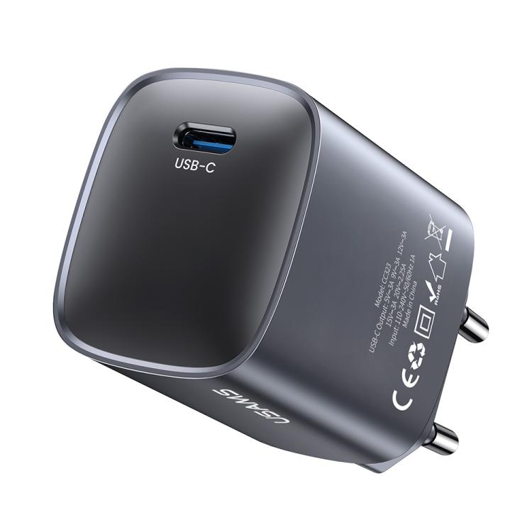 شاحن سريع USAMS CC323 T66 45 واط USB-C / Type-C GaN، قابس الاتحاد الأوروبي، CC323