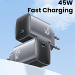 شاحن سريع USAMS CC323 T66 45 واط USB-C / Type-C GaN، قابس الاتحاد الأوروبي، CC323